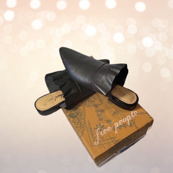 Free People Black Leather Slip-ons - Picture 2 of 7